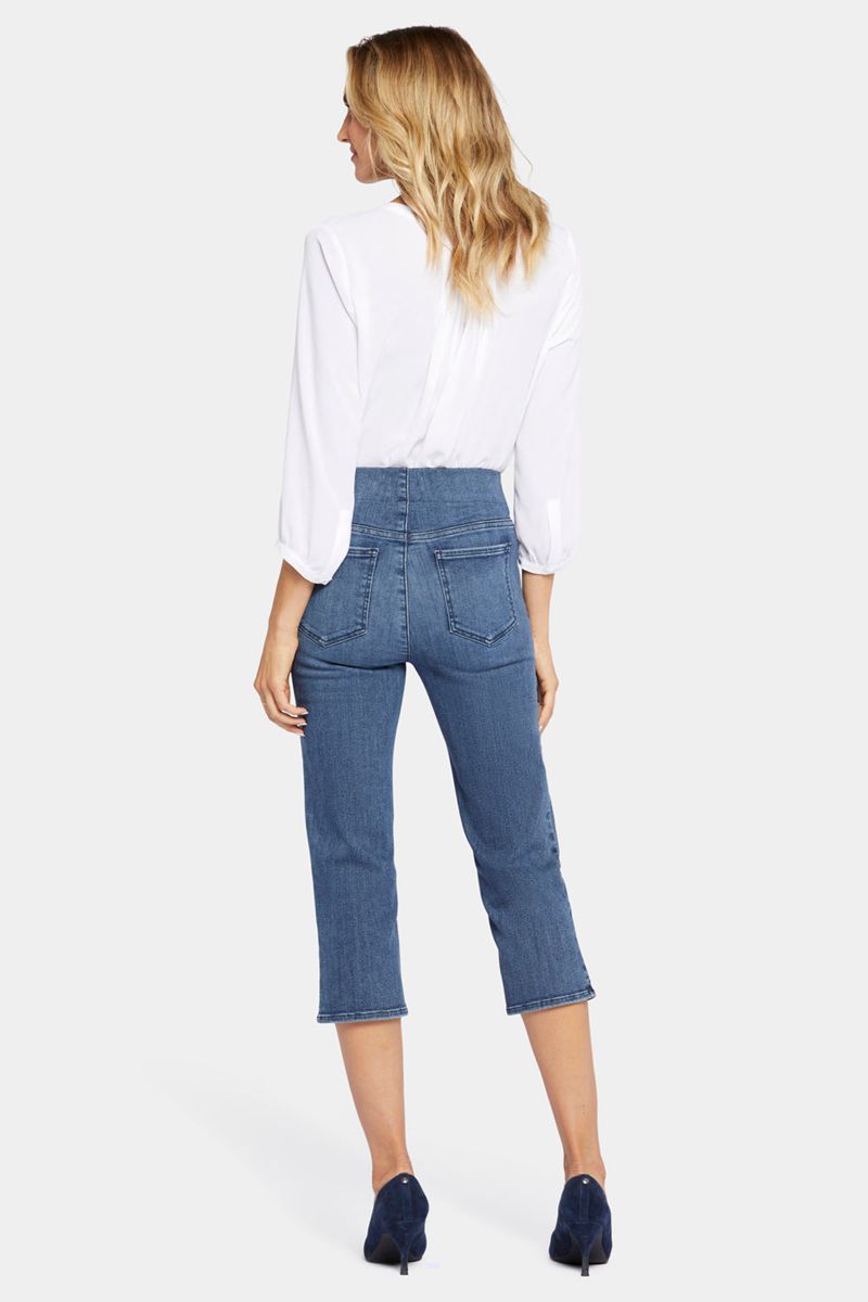 Blue Women's NYDJ Dakota Crop Pull-On Jeans | NZ 713VYBXSJ