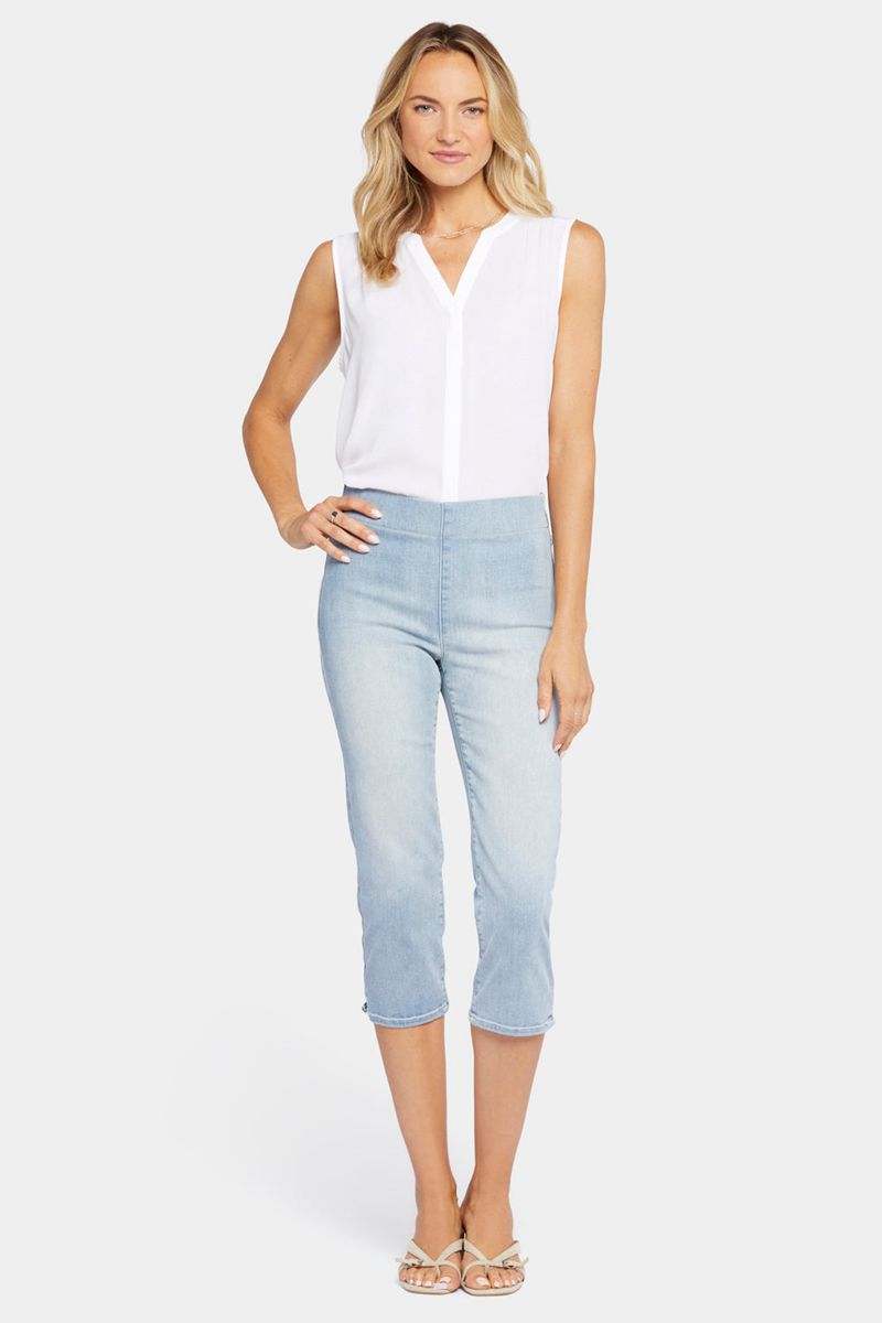 Blue Women's NYDJ Dakota Crop Pull-On Jeans | NZ 862EVICSP