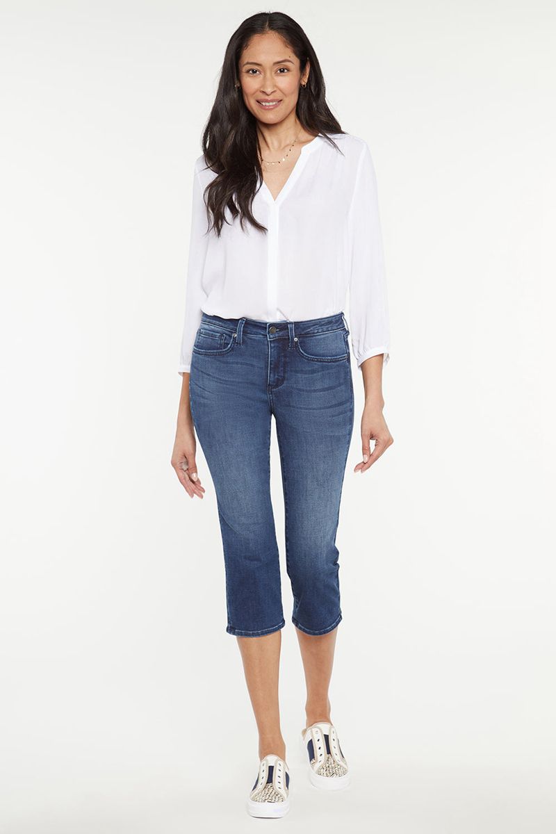 Blue Women's NYDJ Harper Crop Jeans | NZ 294MQREIZ