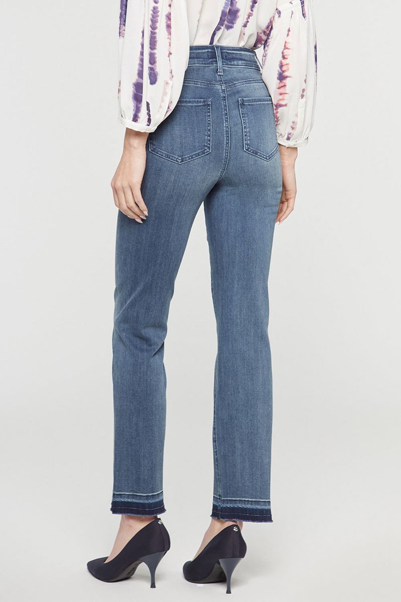 Blue Women's NYDJ High Straight Jeans | NZ 219POGTHX