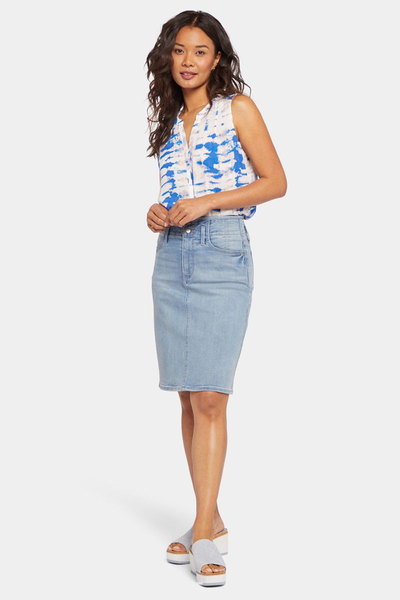 Blue Women's NYDJ High Waist Skirts | NZ 867ALQFGX