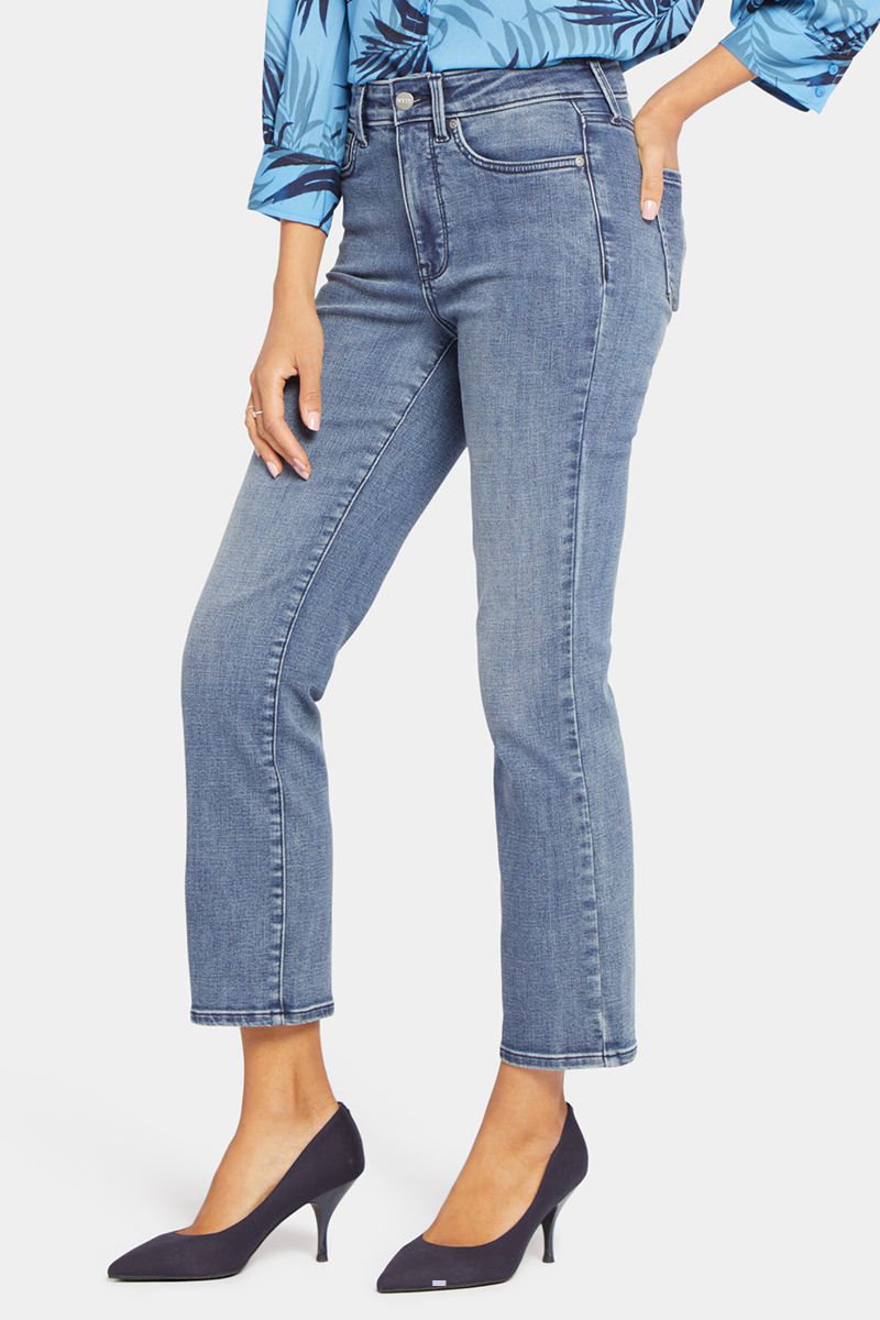 Blue Women's NYDJ Marilyn Straight Ankle Jeans | NZ 483QGOVDE