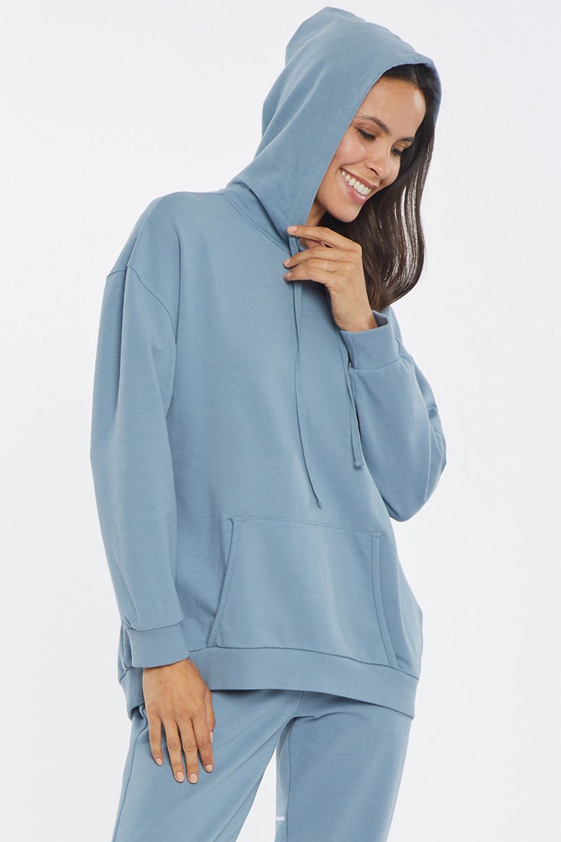 Blue Women's NYDJ Oversized Pullover Hoodie | NZ 043WAEQON