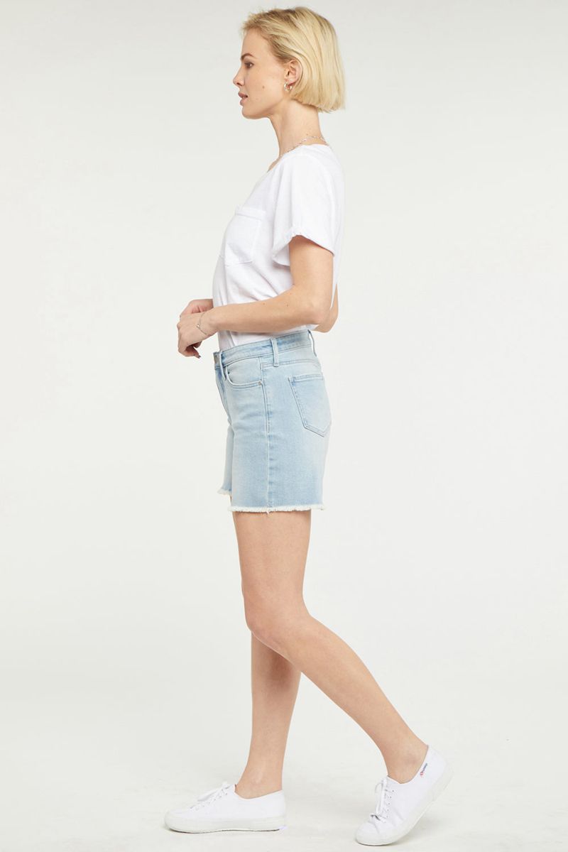 Blue Women's NYDJ Petite A-Line Denim Shorts | NZ 097PSAZEG