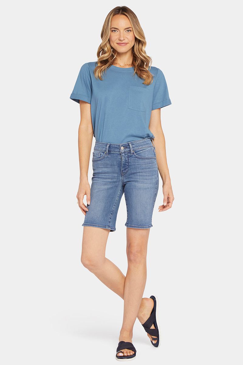 Blue Women's NYDJ Petite Ella Denim Shorts | NZ 476BKCFXO