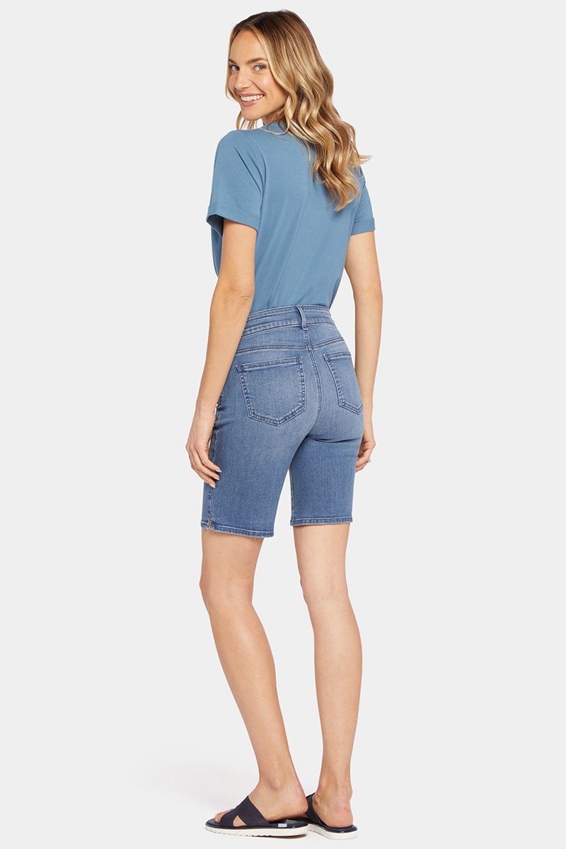 Blue Women's NYDJ Petite Ella Denim Shorts | NZ 476BKCFXO