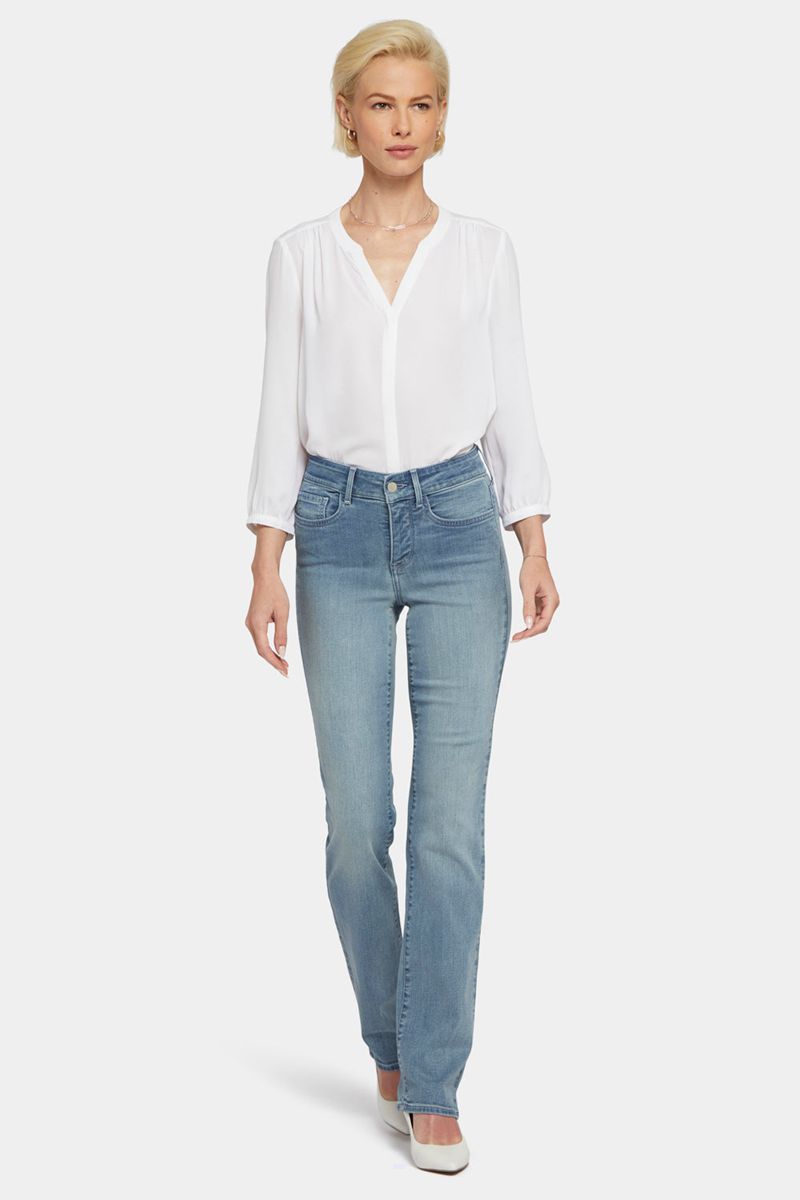 Blue Women's NYDJ Petite Marilyn Straight Jeans | NZ 437WDUYHK