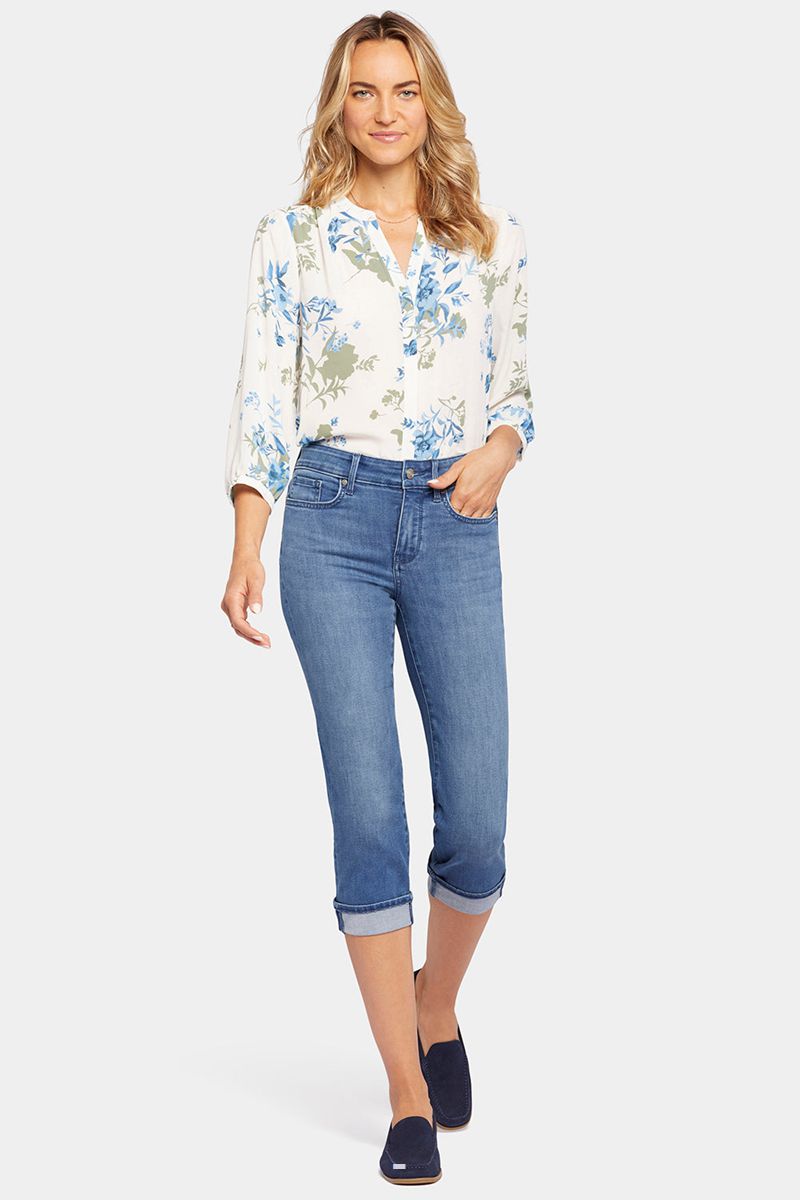 Blue Women's NYDJ Petite Marilyn Straight Crop Jeans | NZ 631RMTDLP