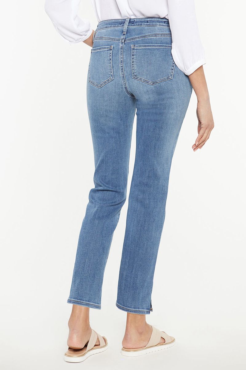 Blue Women's NYDJ Petite Sheri Slim Ankle Jeans | NZ 569FLBUWK