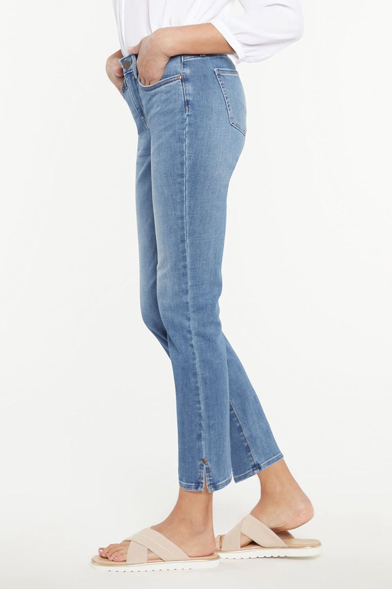 Blue Women's NYDJ Petite Sheri Slim Ankle Jeans | NZ 569FLBUWK