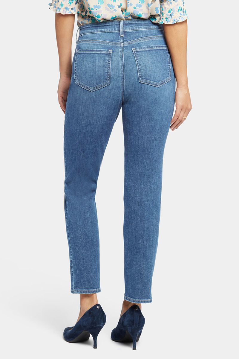 Blue Women's NYDJ Petite Sheri Slim Ankle Jeans | NZ 630IFLEAX