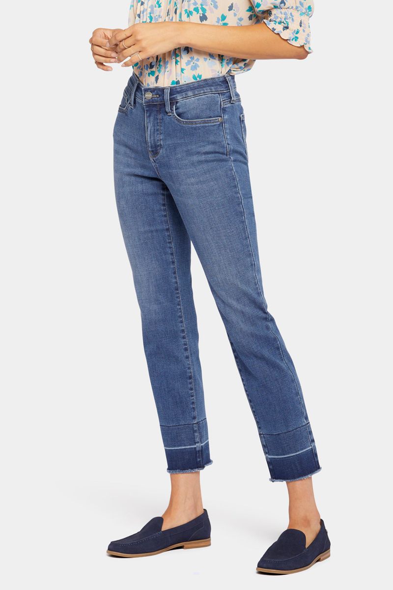 Blue Women's NYDJ Petite Sheri Slim Ankle Jeans | NZ 708FNJIXV