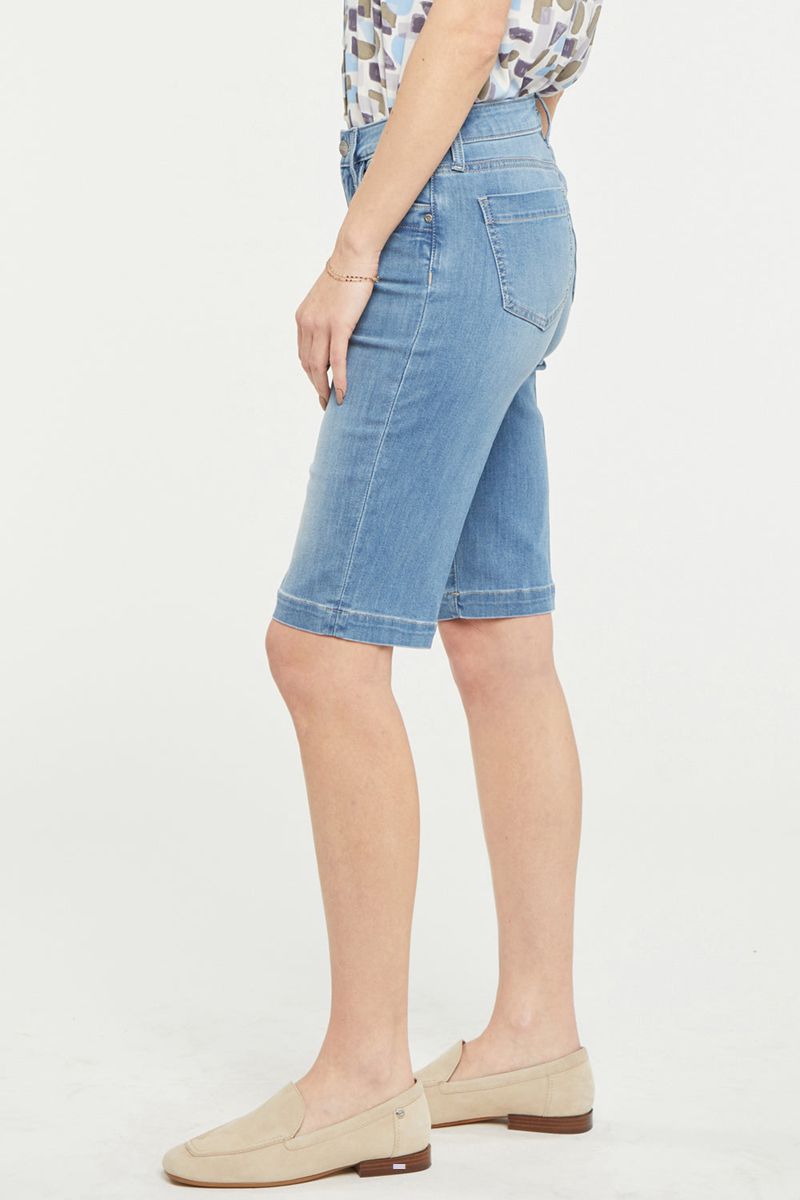 Blue Women's NYDJ Petite Tailored Bermuda Denim Shorts | NZ 649NUBOWC