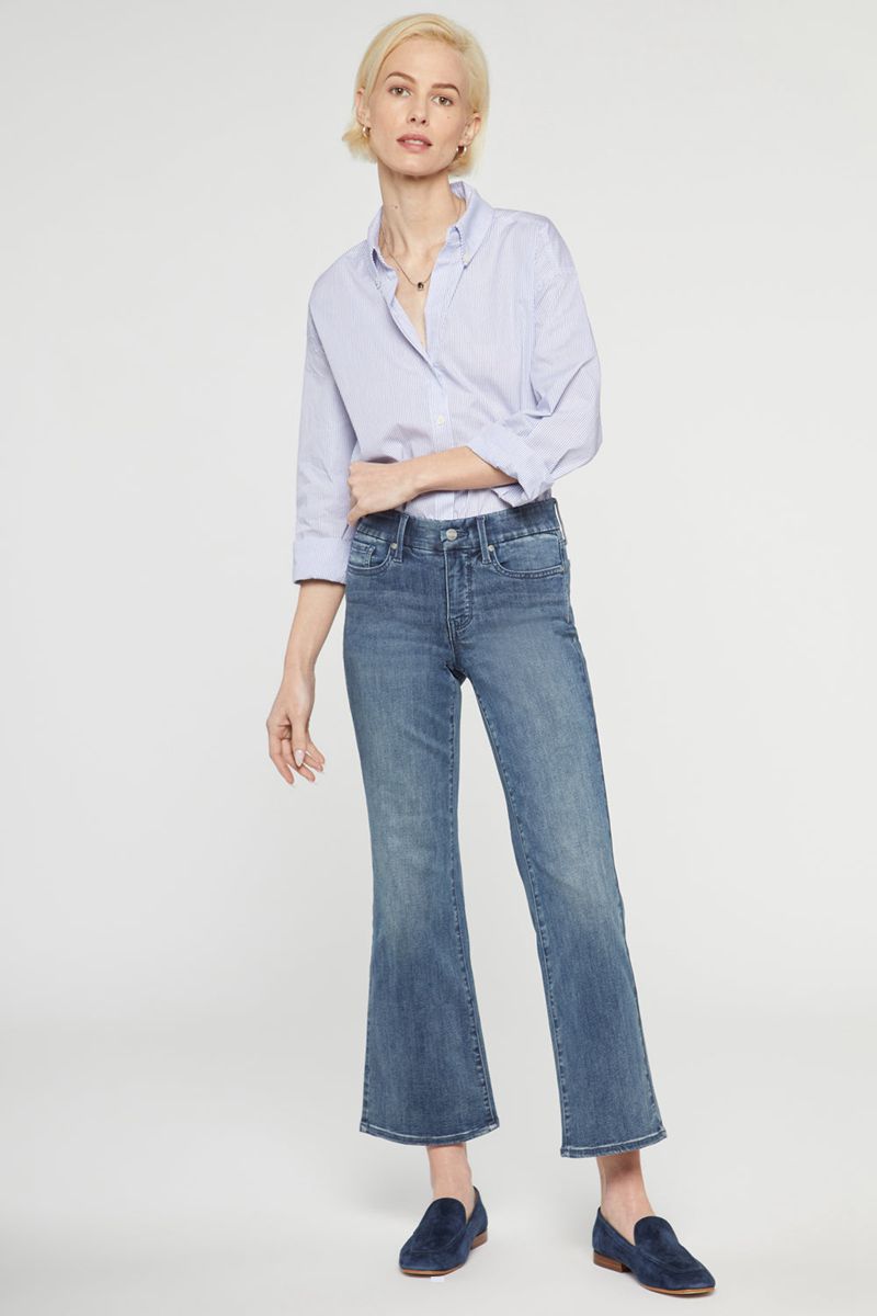 Blue Women's NYDJ Petite Waist-Match™ Relaxed Flared Jeans | NZ 415SXPILD