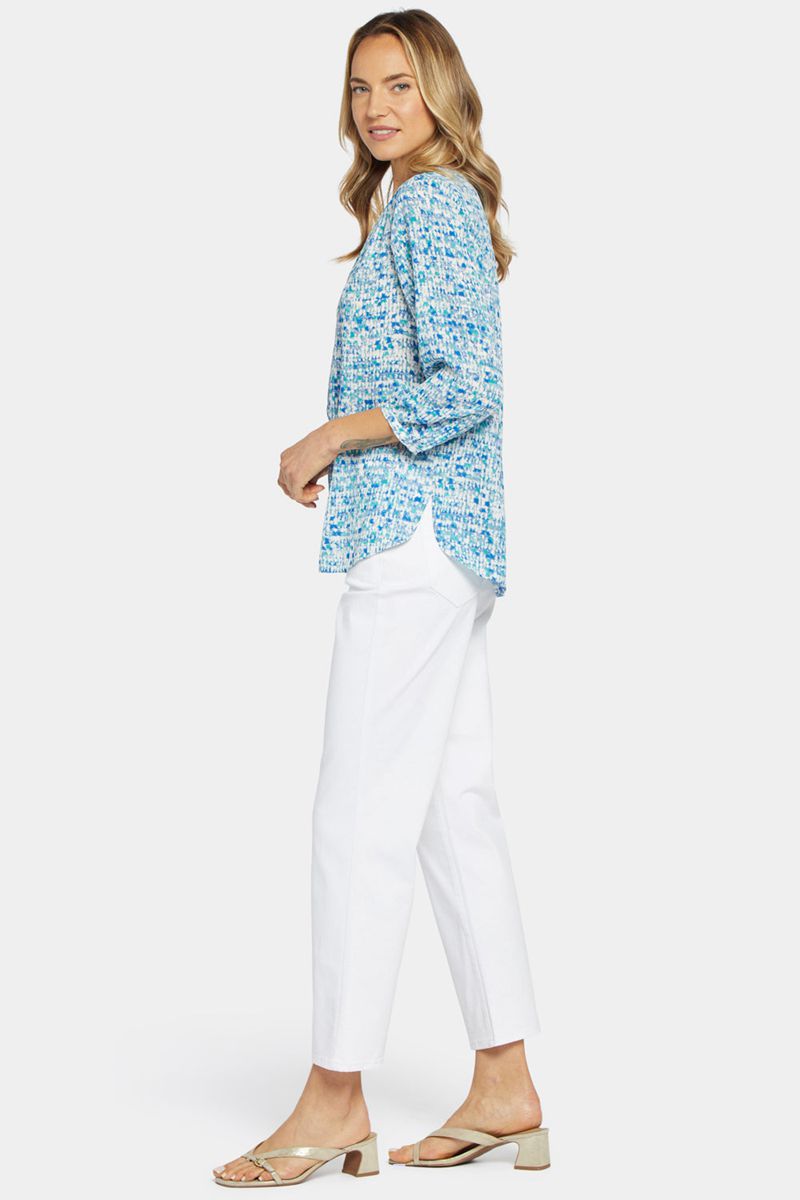 Blue Women's NYDJ Pintuck Blouse | NZ 072NKROBS