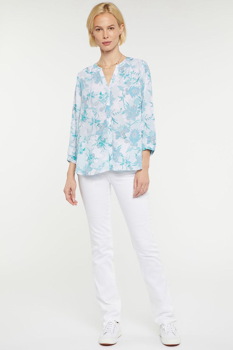 Blue Women's NYDJ Pintuck Blouse | NZ 586LJXUBO