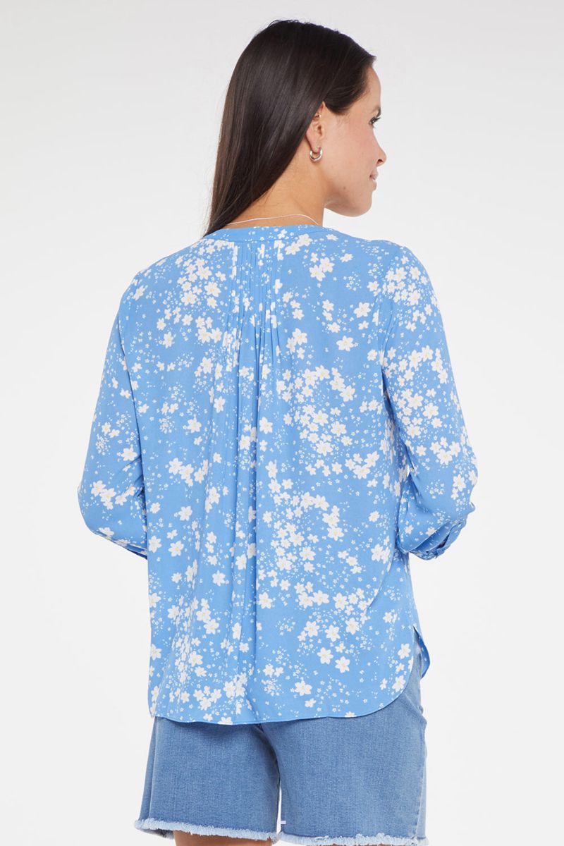 Blue Women's NYDJ Pintuck Blouse | NZ 794TKNRDZ