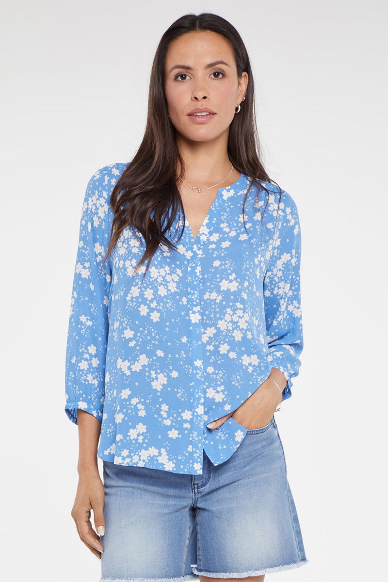 Blue Women's NYDJ Pintuck Blouse | NZ 794TKNRDZ