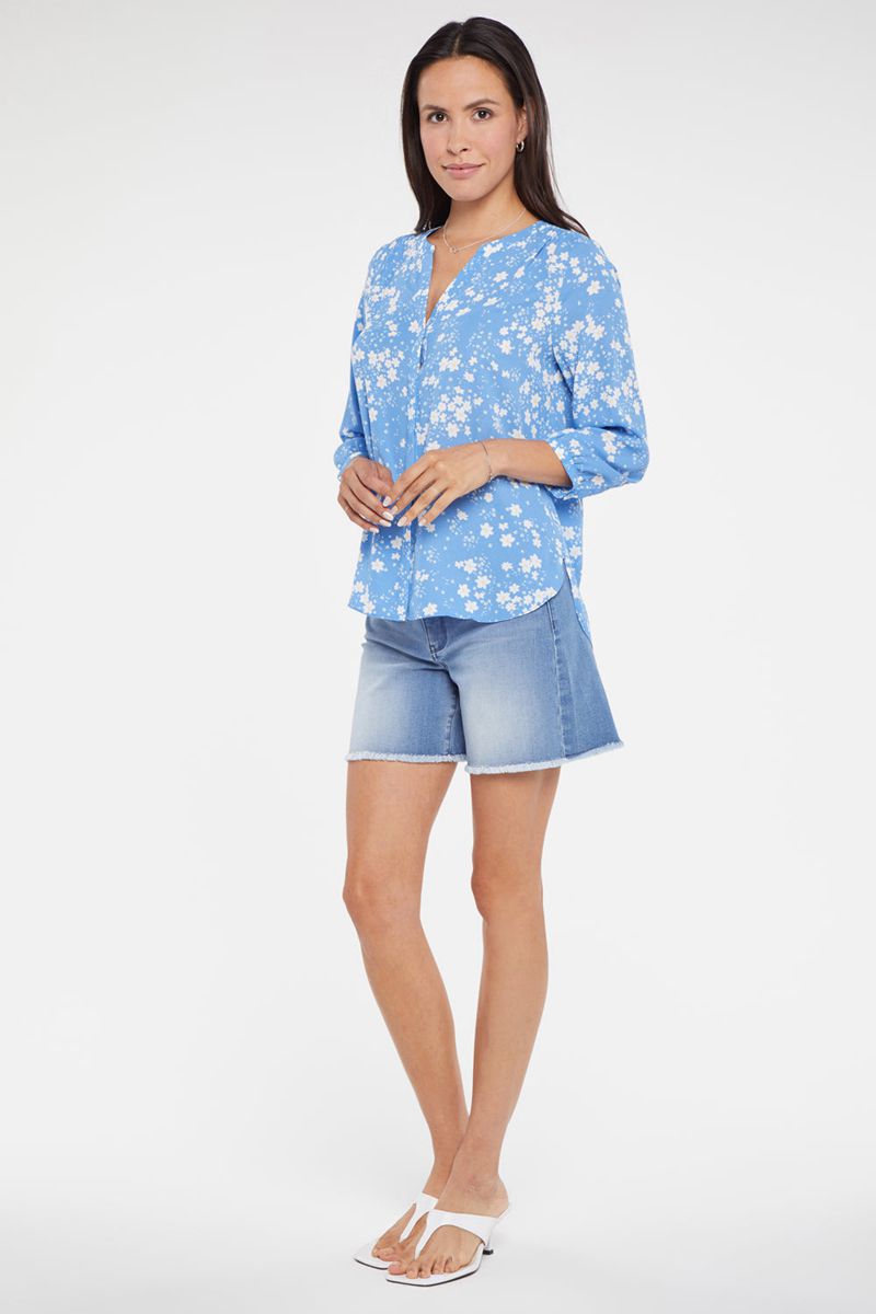 Blue Women's NYDJ Pintuck Blouse | NZ 794TKNRDZ