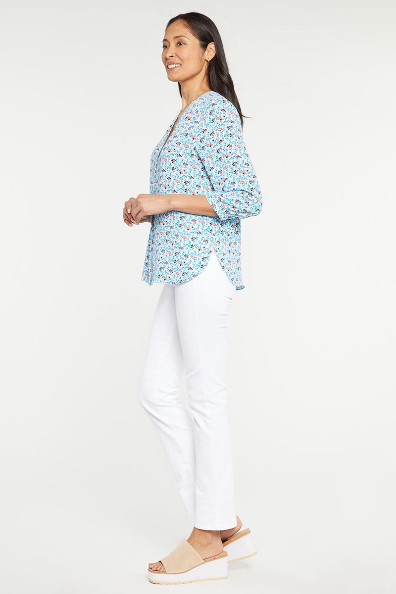 Blue Women's NYDJ Pintuck Blouse | NZ 835UQTHKJ