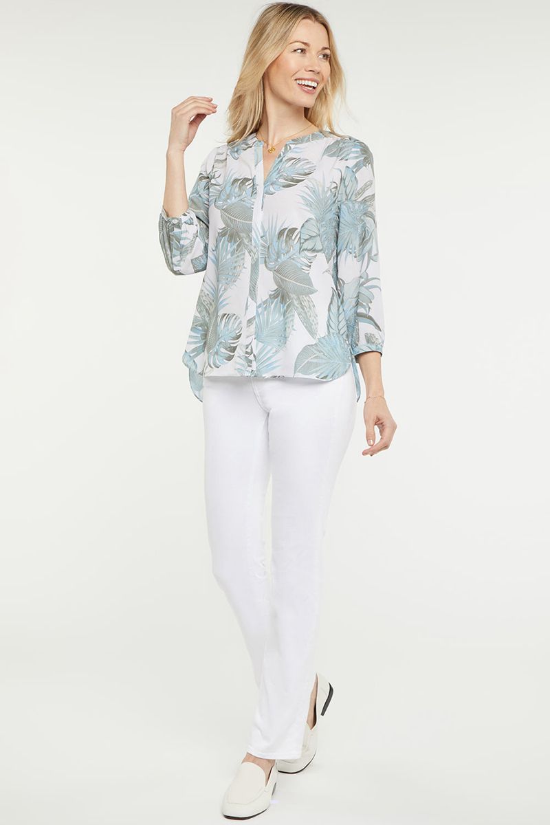 Blue Women's NYDJ Pintuck Blouse | NZ 861IOXAUL