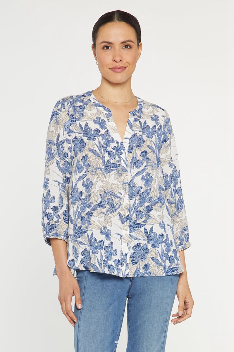 Blue Women\'s NYDJ Pintuck Blouse | NZ 863DAUSQJ