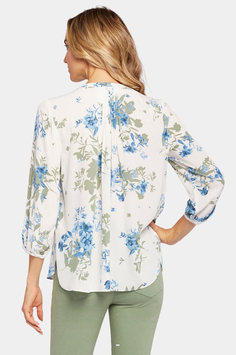 Blue Women's NYDJ Pintuck Blouse | NZ 913DPZWVQ