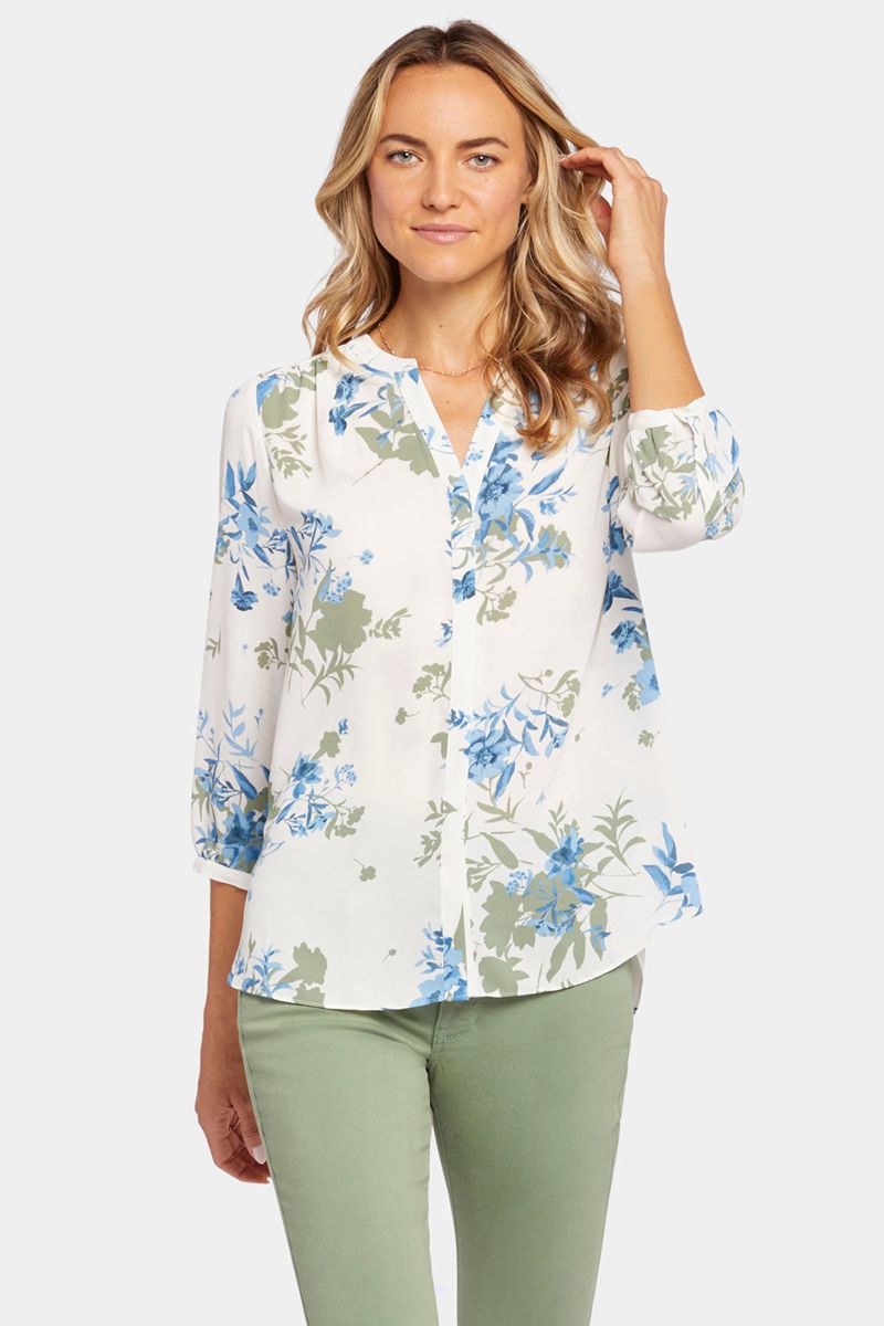 Blue Women\'s NYDJ Pintuck Blouse | NZ 913DPZWVQ