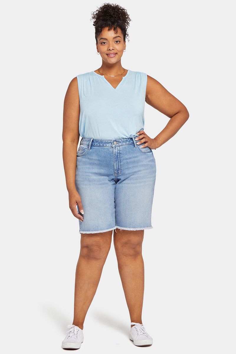 Blue Women's NYDJ Plus Boyfriend Denim Shorts | NZ 243HEKXCD