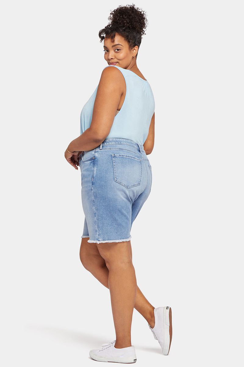 Blue Women's NYDJ Plus Boyfriend Denim Shorts | NZ 243HEKXCD