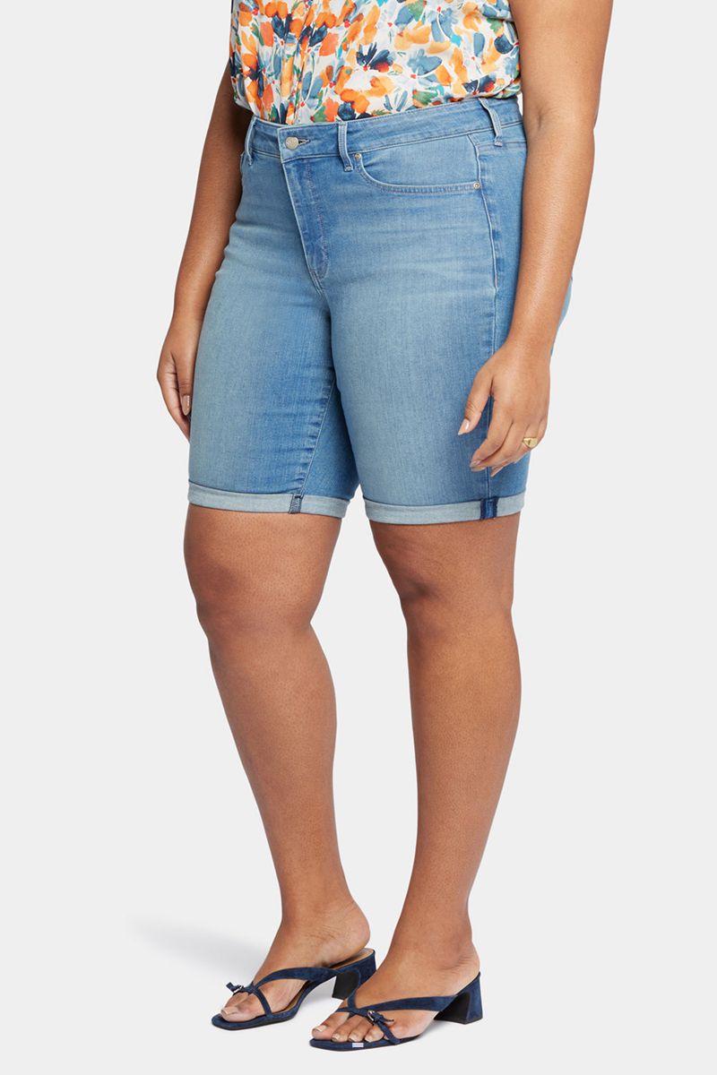 Blue Women's NYDJ Plus Briella 11 Inch Denim Shorts | NZ 093QEUTXD