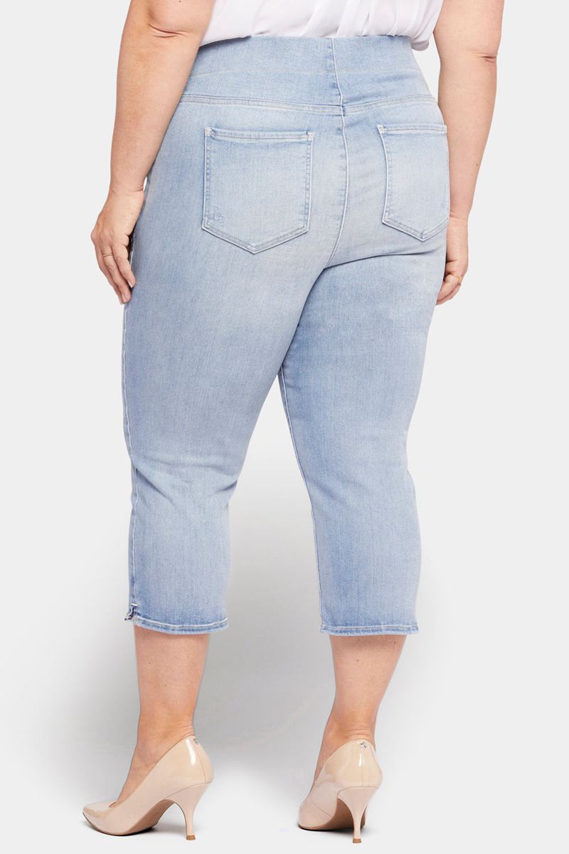 Blue Women's NYDJ Plus Dakota Crop Pull-On Jeans | NZ 385HGUBXS