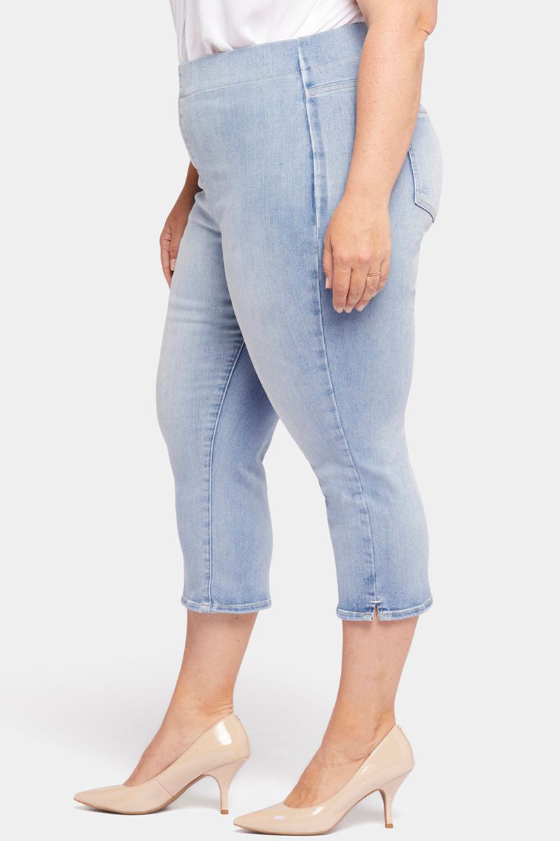 Blue Women's NYDJ Plus Dakota Crop Pull-On Jeans | NZ 385HGUBXS