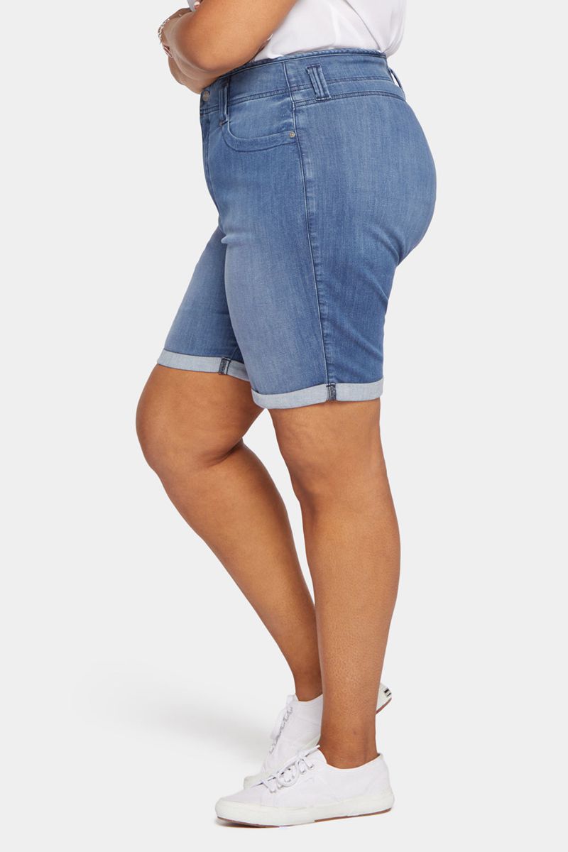 Blue Women's NYDJ Plus Ella Denim Shorts | NZ 260UQRBZA