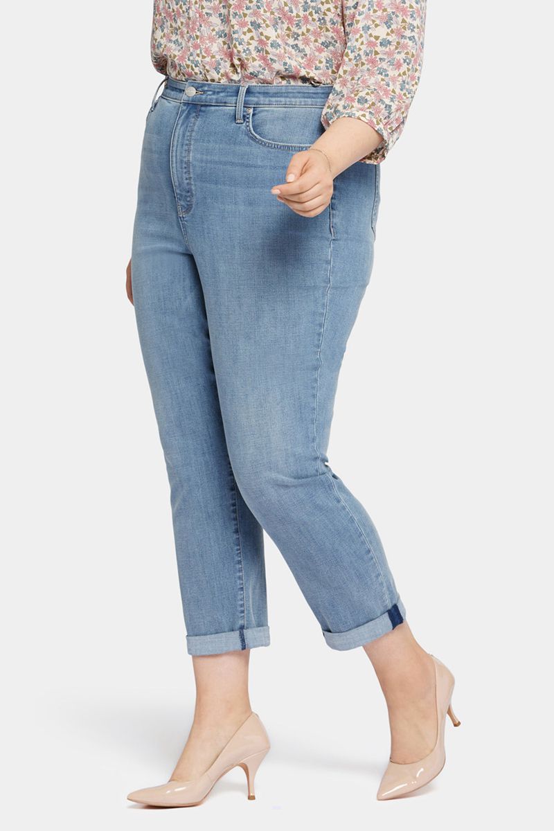 Blue Women's NYDJ Plus Margot Girlfriend Jeans | NZ 946KPZHDU