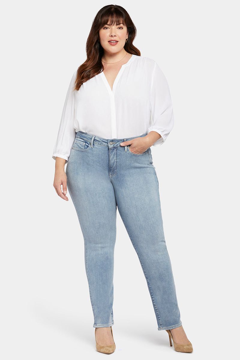 Blue Women's NYDJ Plus Marilyn Straight Jeans | NZ 302BPTDOC