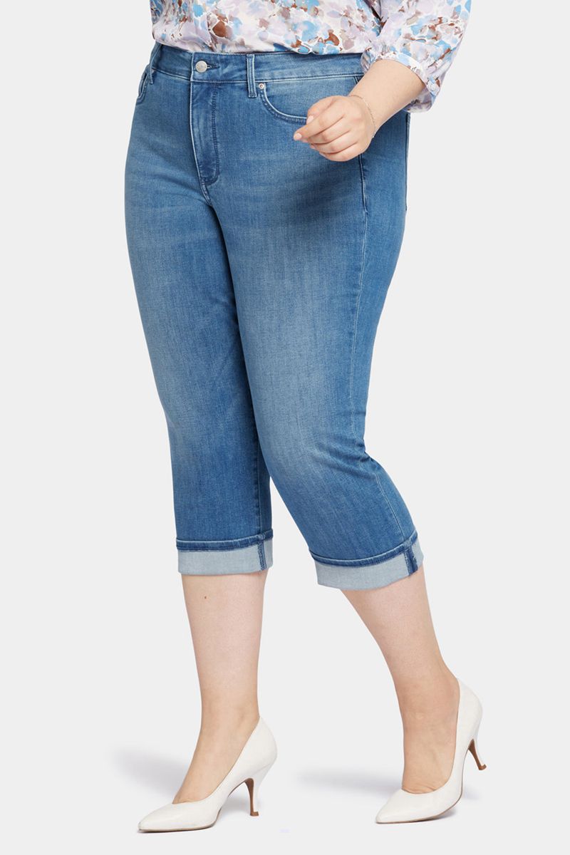 Blue Women's NYDJ Plus Marilyn Straight Crop Jeans | NZ 357ZWXBOM