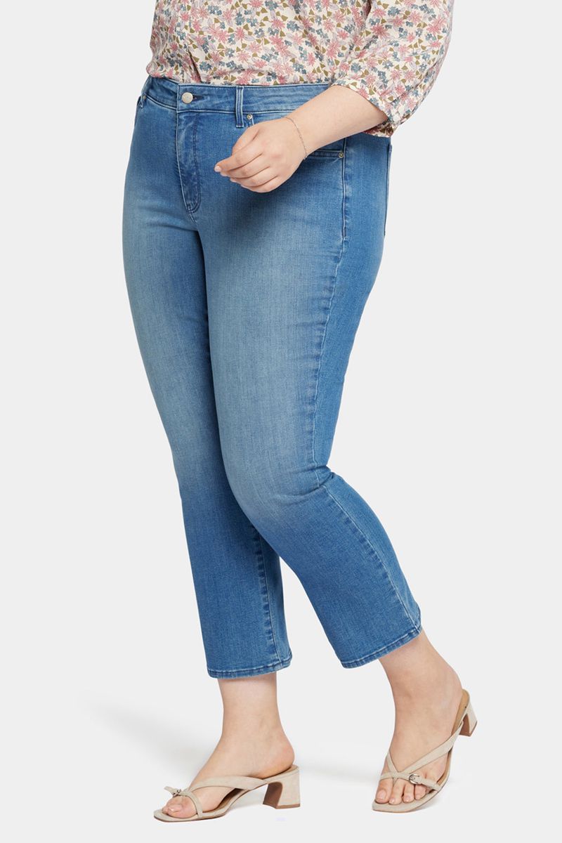 Blue Women's NYDJ Plus Marilyn Straight Ankle Jeans | NZ 459KFQELO