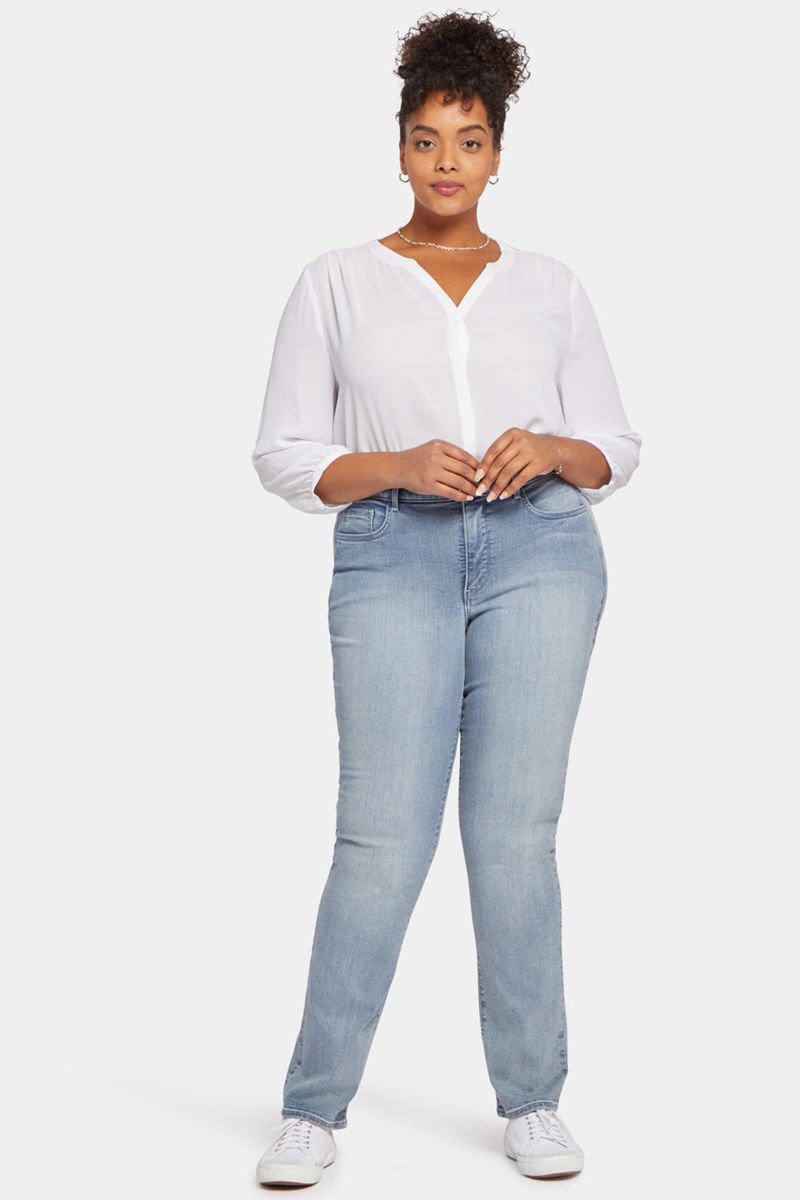 Blue Women's NYDJ Plus Marilyn Straight Jeans | NZ 704NFHBRM