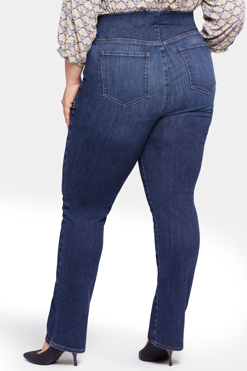 Blue Women's NYDJ Plus Marilyn Straight Pull-On Jeans | NZ 845VCFKRW