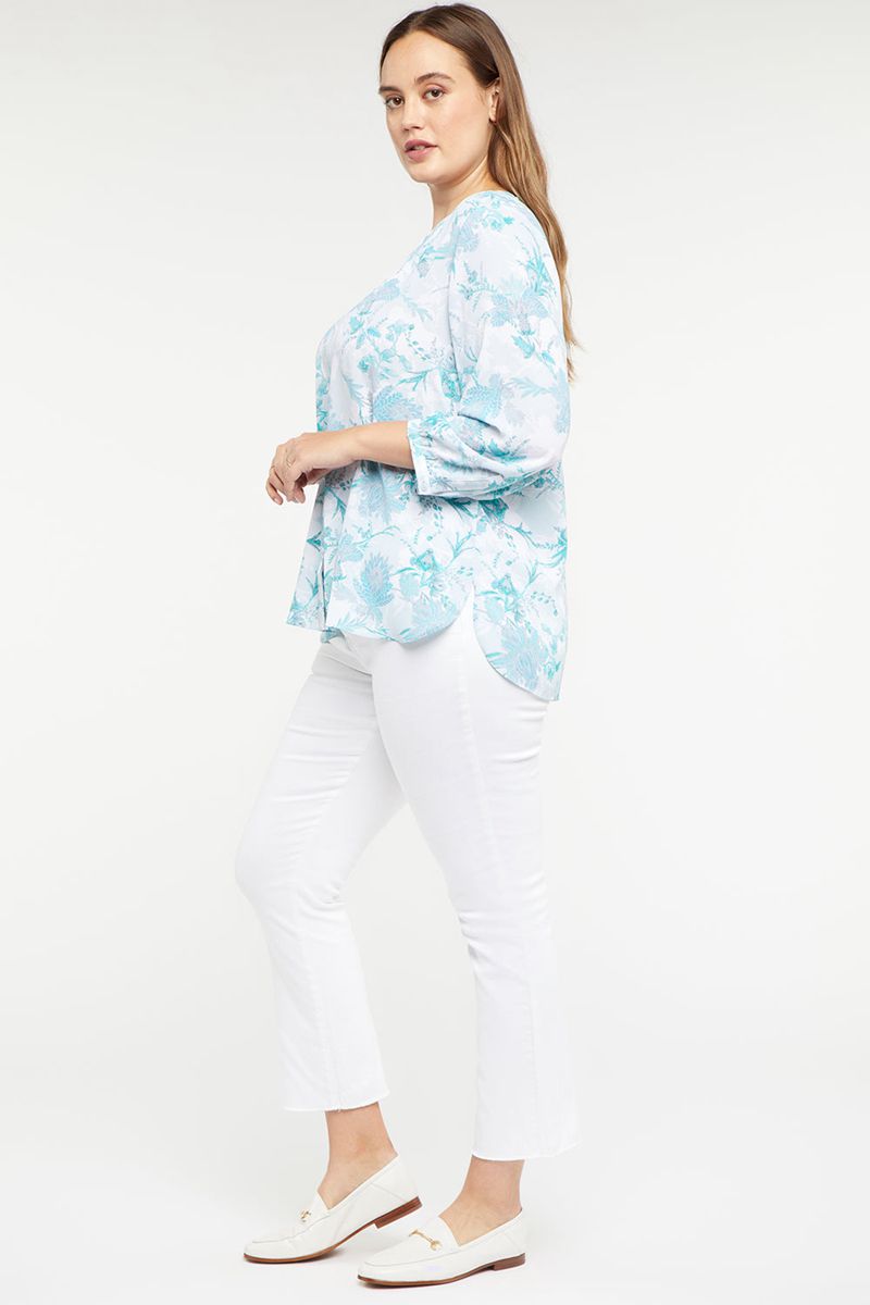 Blue Women's NYDJ Plus Pintuck Blouse | NZ 054SXYIAV