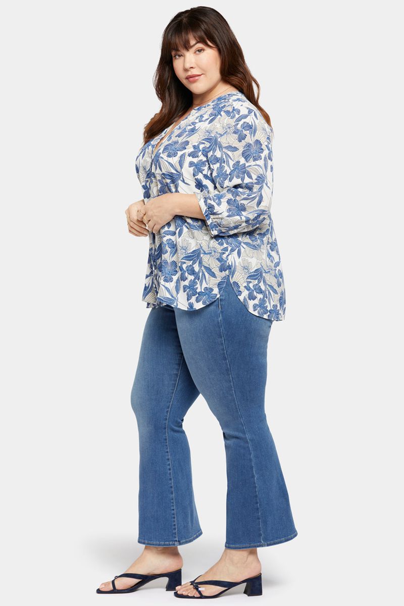 Blue Women's NYDJ Plus Pintuck Blouse | NZ 491NUIGVE