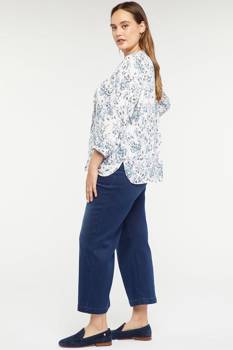 Blue Women's NYDJ Plus Pintuck Blouse | NZ 529XYZUQN