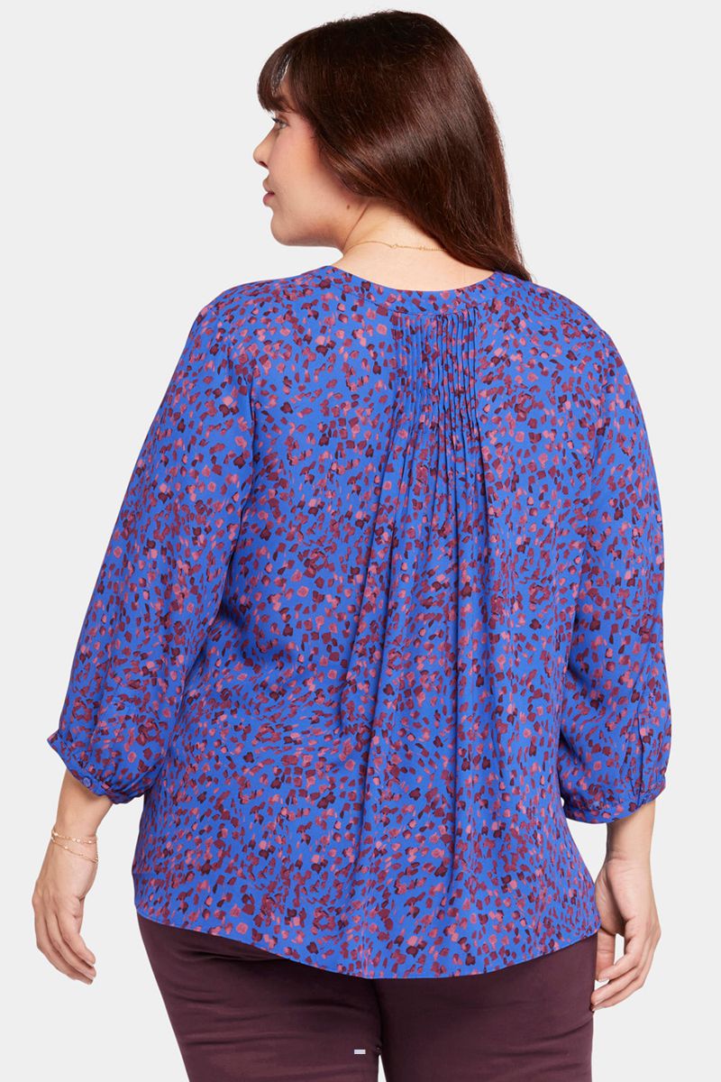 Blue Women's NYDJ Plus Pintuck Blouse | NZ 721QREFJW