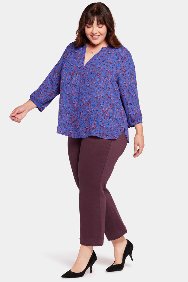 Blue Women's NYDJ Plus Pintuck Blouse | NZ 721QREFJW