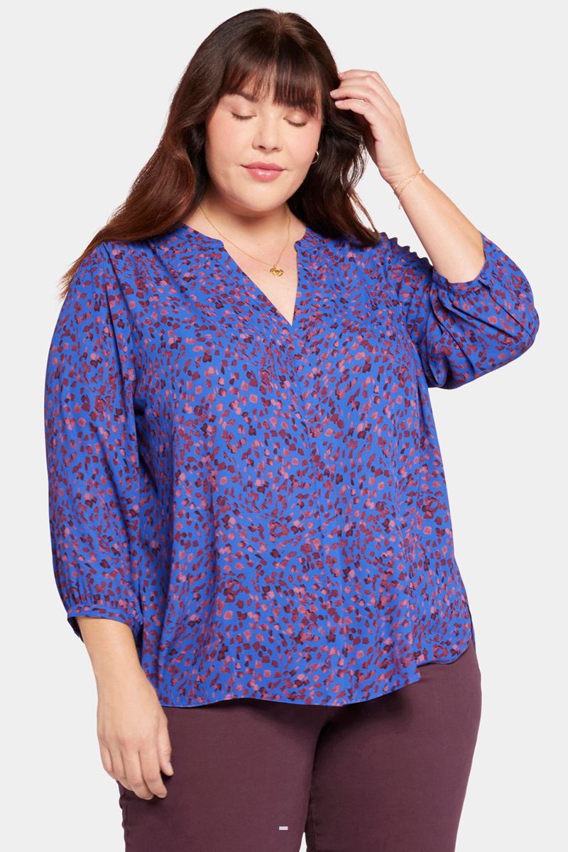 Blue Women's NYDJ Plus Pintuck Blouse | NZ 721QREFJW