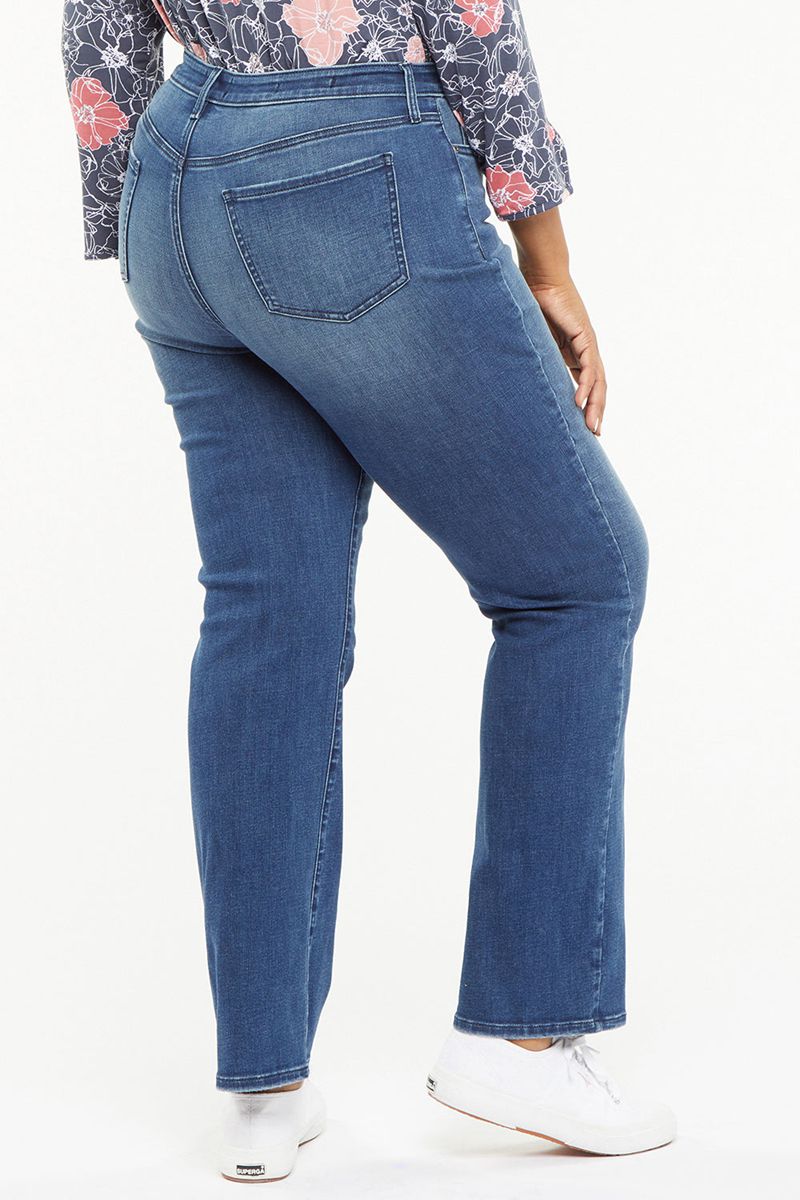 Blue Women's NYDJ Plus Relaxed Straight Jeans | NZ 038JGVXCZ