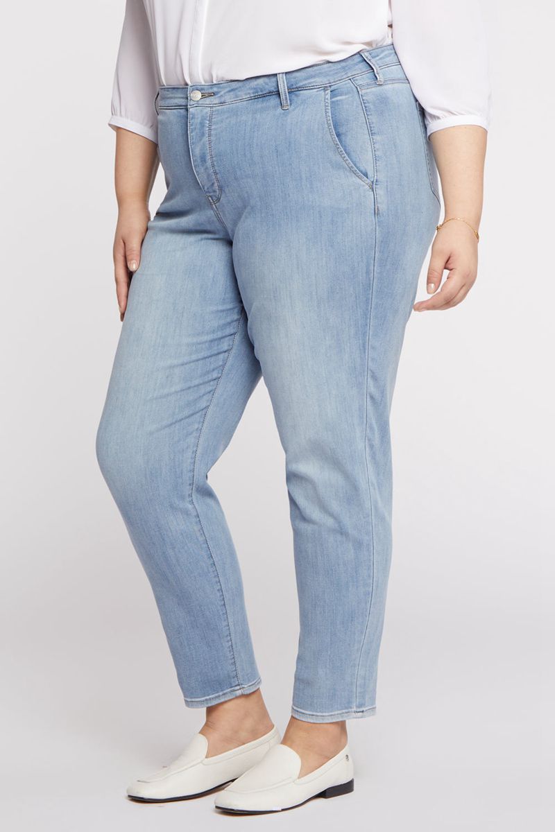 Blue Women's NYDJ Plus Relaxed Tapered Jeans | NZ 817LZGUQM