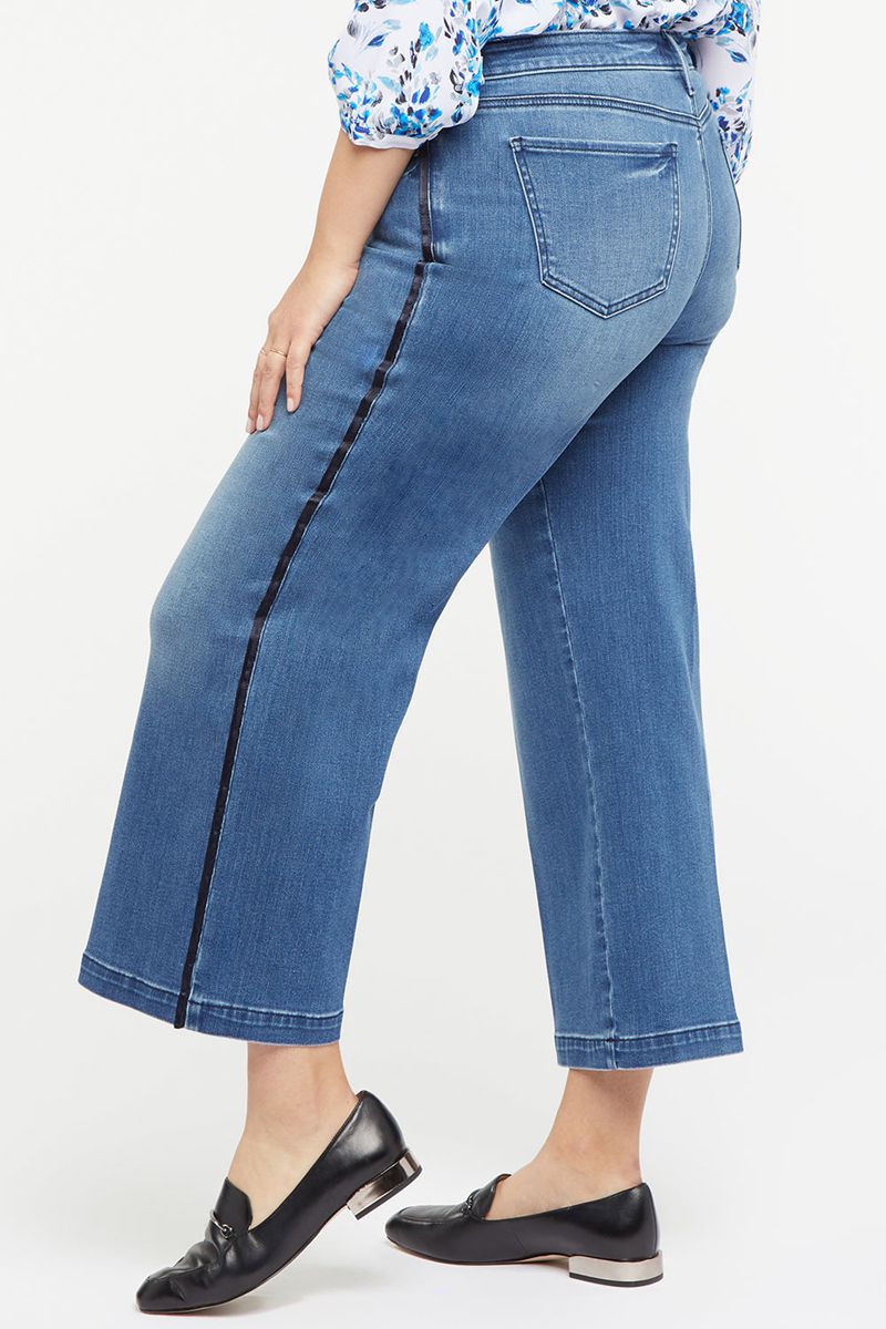 Blue Women's NYDJ Plus Teresa Wide Leg Ankle Jeans | NZ 214ECUDFV