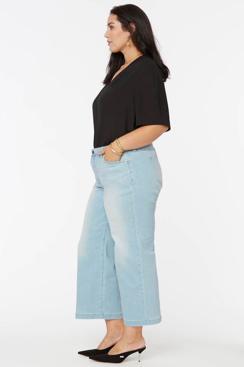 Blue Women's NYDJ Plus Teresa Wide Leg Ankle Jeans | NZ 726SLVRZA